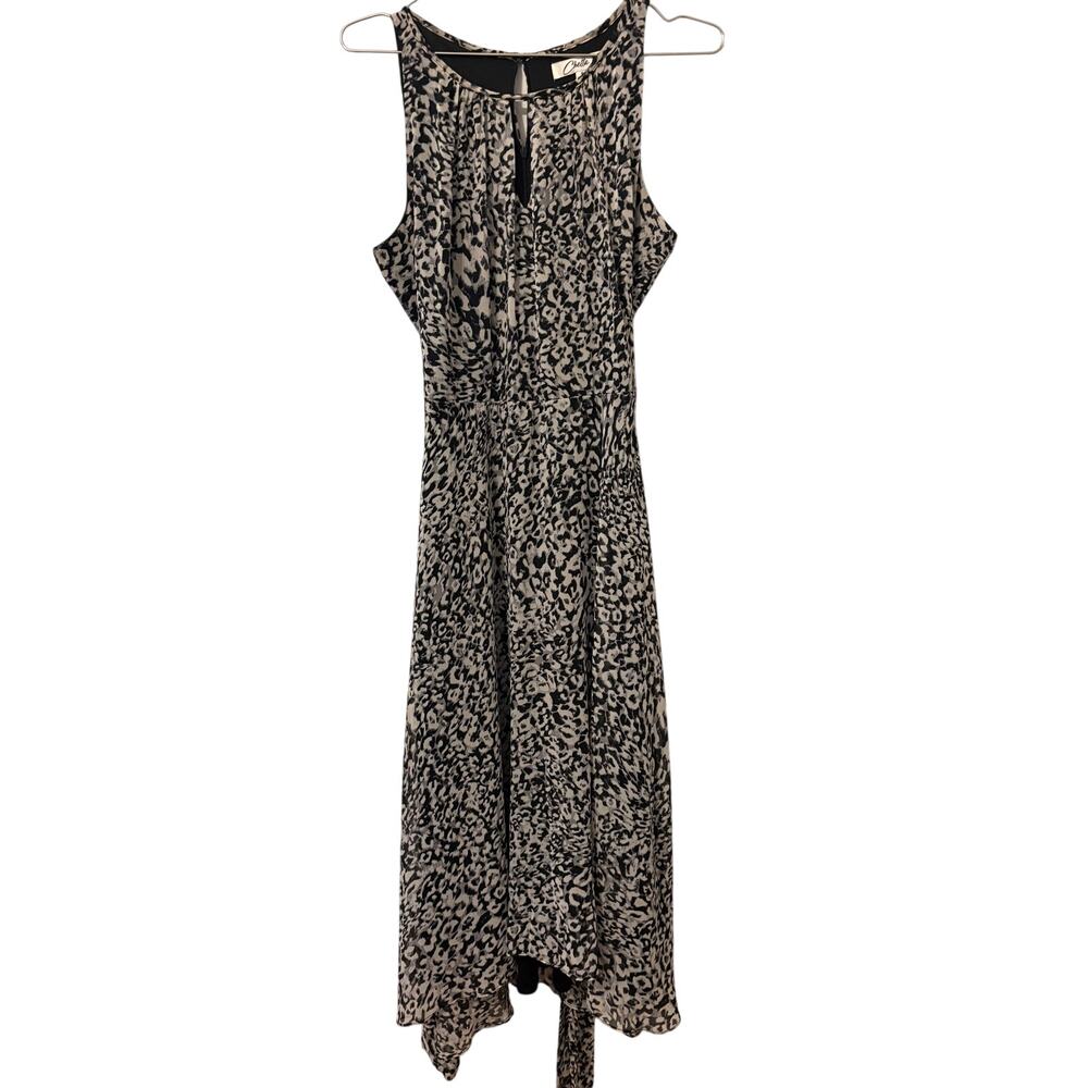 Chetta B Black & Gray Animal Print Sleeveless Midi Dress 4